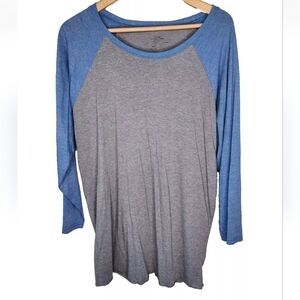 Hobby Lobby 3/4 Sleeves Gray and Royal Blue Baseball Shirt Size XL